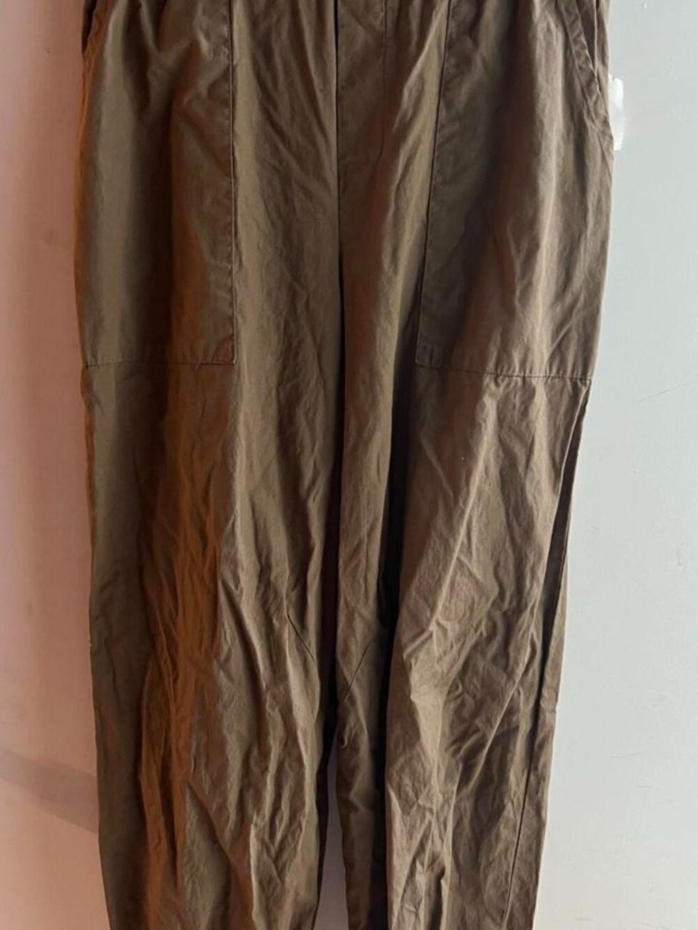 Zara Khaki cargo pants with adjustable waistband drawstring size XS